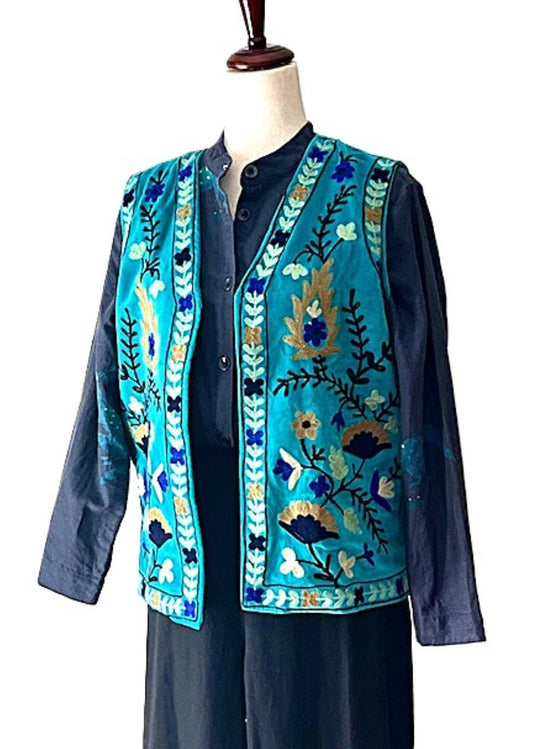 Vest, Fully Reversible, Designer Handmade Embroidered Vest Can Elevate Your Wardrobe.