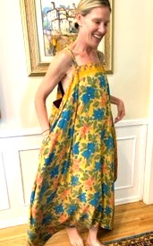 Timeless Fully Reversible Silk Sundress With Pockets (Floral)