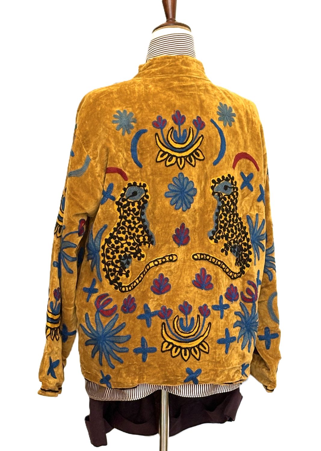 Jacket,  Wearable Art In This Boho Celestrial Velvet Jacket.(Mustard)