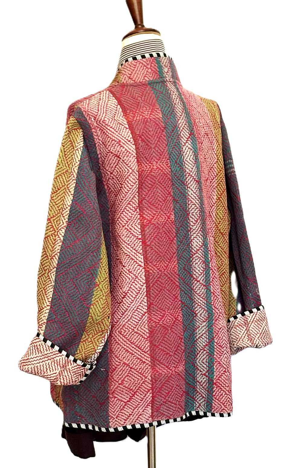 Patchwork Blanket Coat, Handmade Mixed Print Kimono Jacket. Fully Reversible.