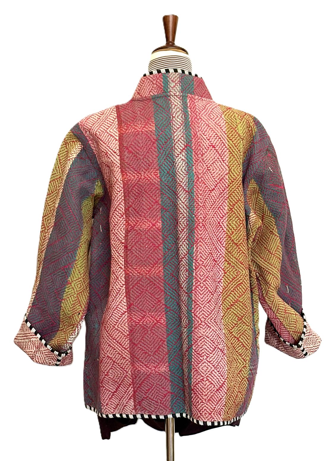 Patchwork Blanket Coat, Handmade Mixed Print Kimono Jacket. Fully Reversible.