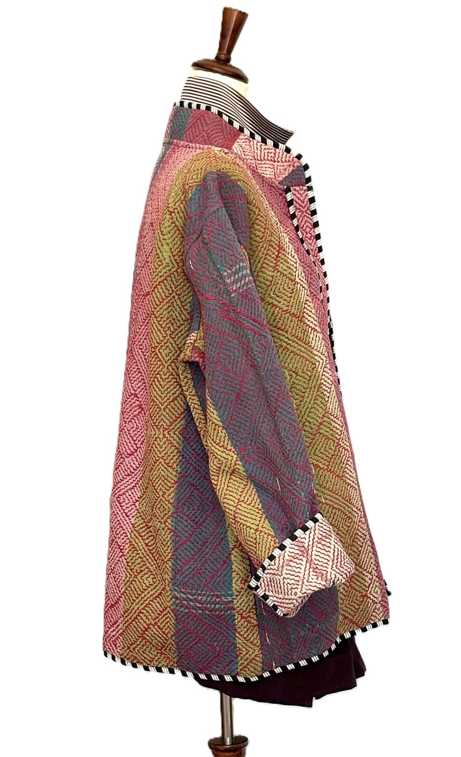 Patchwork Blanket Coat, Handmade Mixed Print Kimono Jacket. Fully Reversible.
