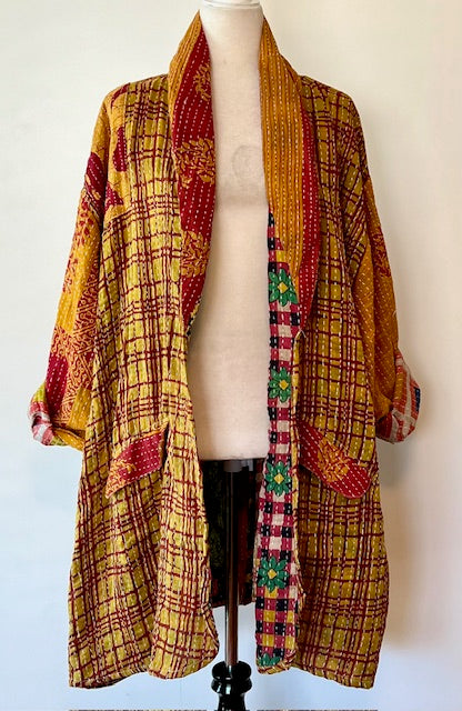 Kantha Bae Reversible Boho Blazer (Yellow/Orange)