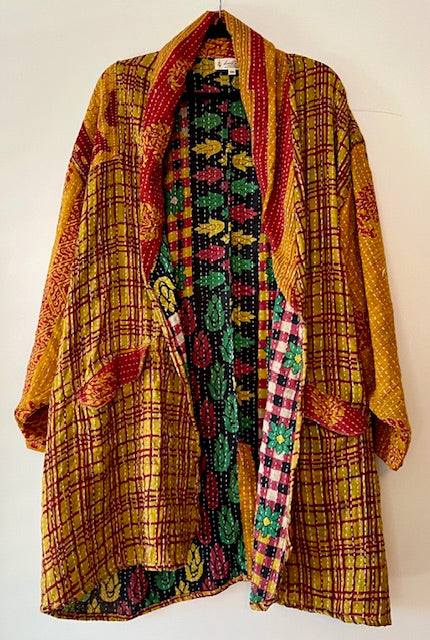 Kantha Bae Reversible Boho Blazer (Yellow/Orange)