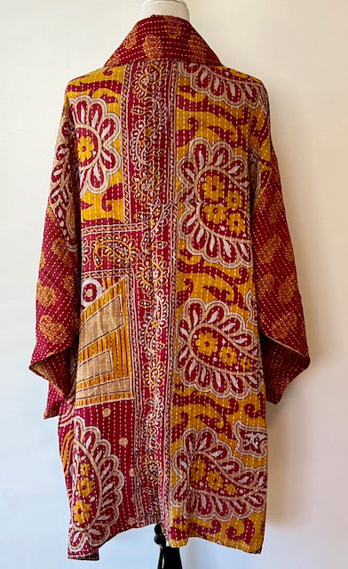 Kantha Bae Reversible Boho Blazer (Swirly Squares )