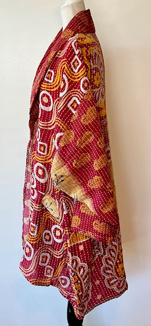 Kantha Bae Reversible Boho Blazer (Swirly Squares )