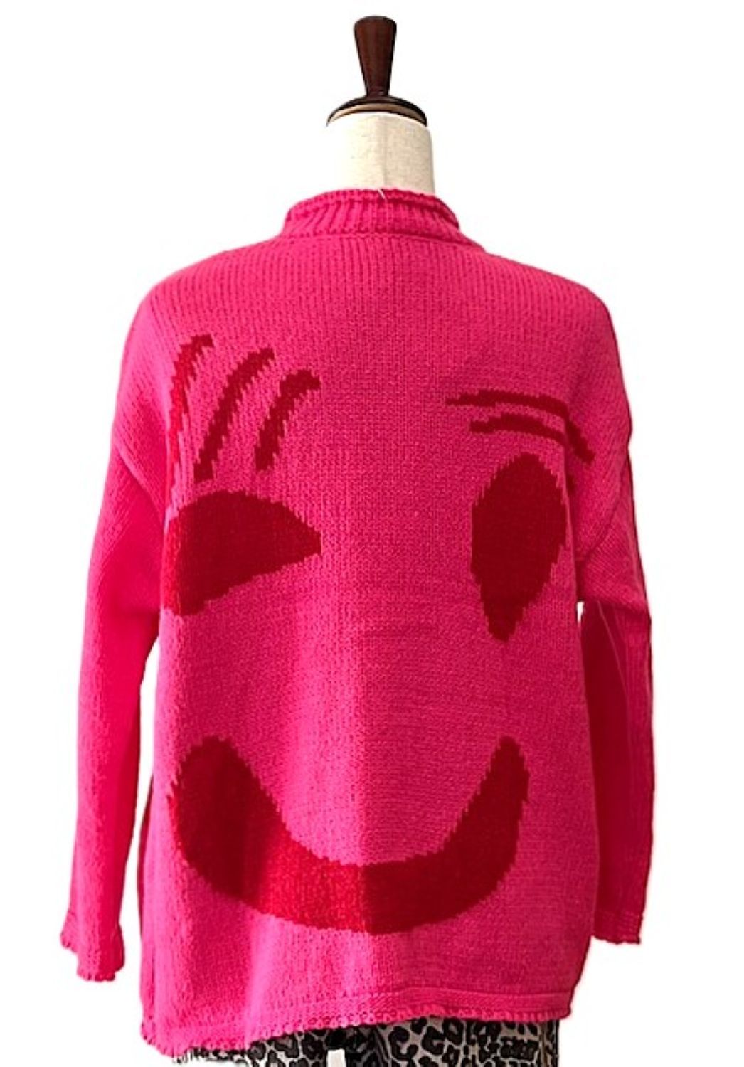 Contrast Smiley Face Happy Sunday Feel Good Knit Sweaters (3 Colors)