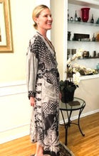 Top of the Line Silk Kimono Duster in Gray/Black