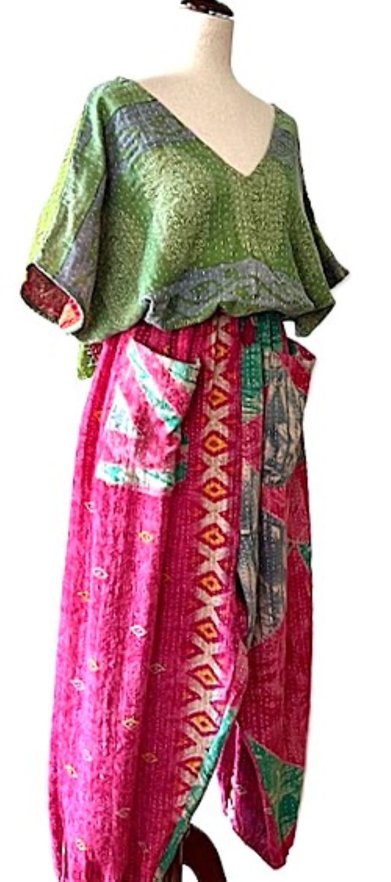 Kantha Bae Cool Kantha Cotton Joggers. Best Seller (Fuschia)