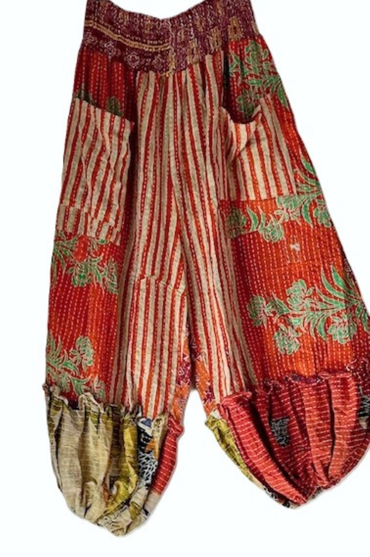 Kantha Bae Joplin Jogger Boho Pants, Red Stripe