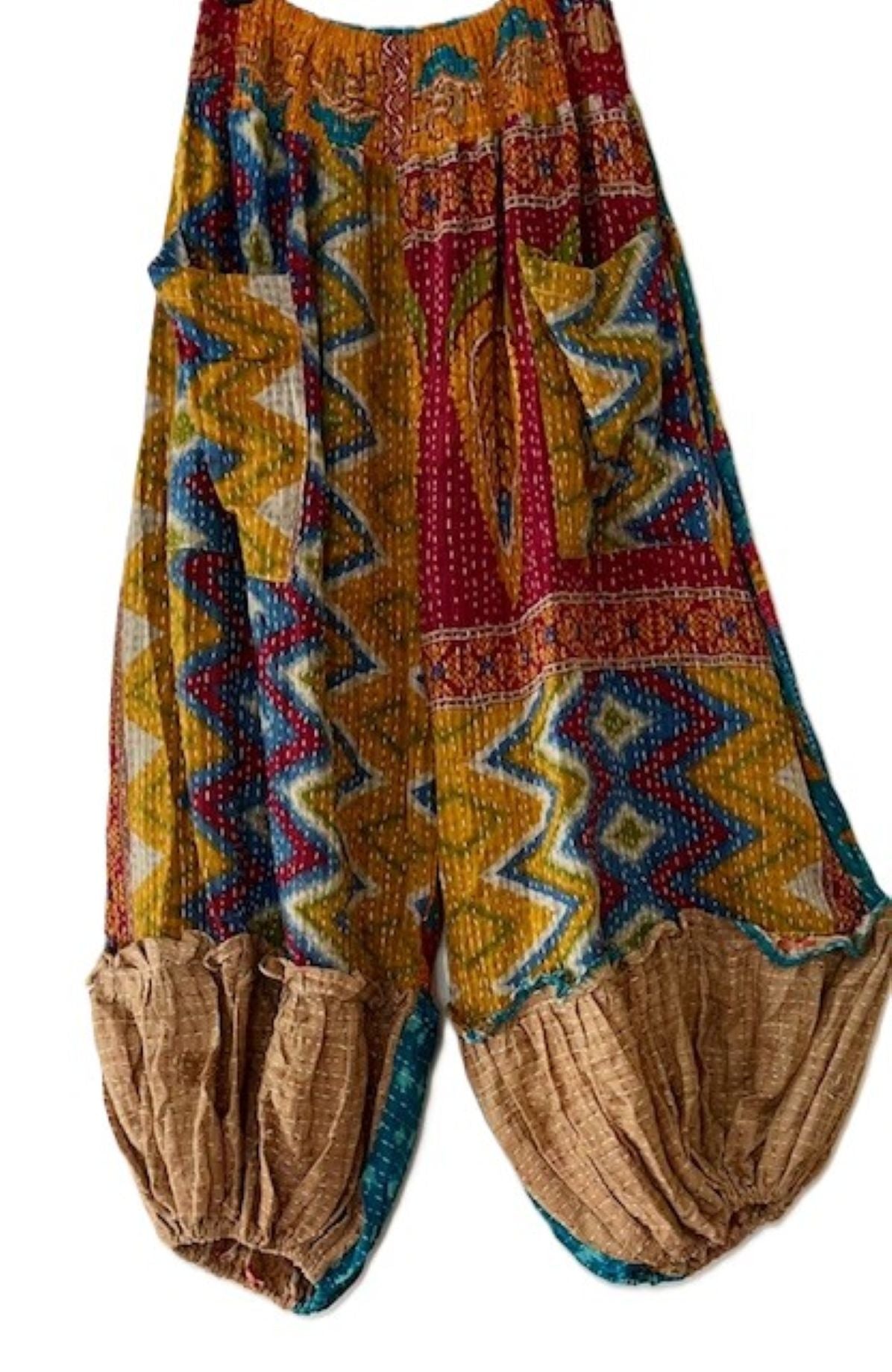 Kantha Bae Joplin Jogger Boho Pants, Zig Zag