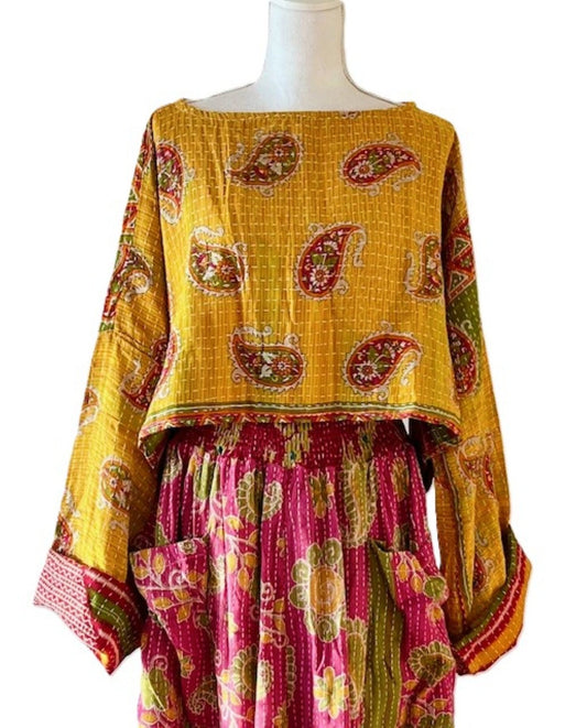 Kantha Bae Abundance Crop Top is Sassy, Mustard