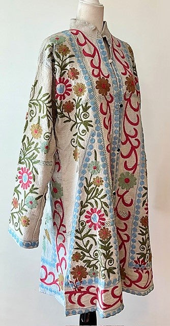 Midi Embroidered Jacket Is Elegant and Versatile. Fully Embroidered.