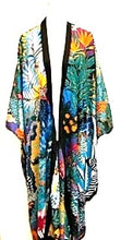 Dramatic Long Silk Blend Kimono Duster (Jungle print)