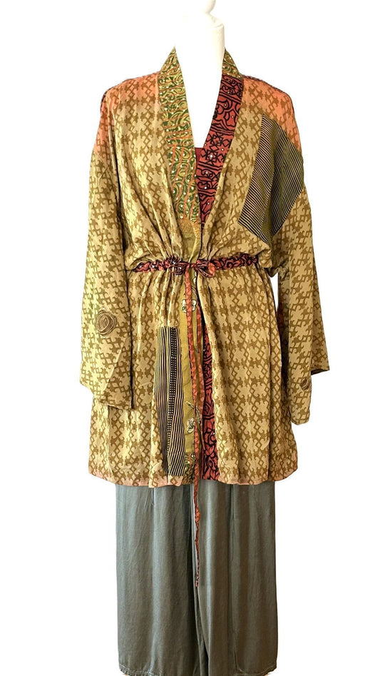 Kantha Bae Silk Dreamweaver Shortie Kimono Is An Easy Layer Piece.  bn