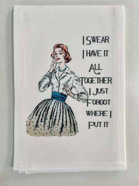 Laughing Out Loud. Graphic Scripted Tea Towels. Sold in a Set