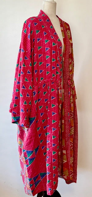 Kantha Bae Dreamweaver Kimono Is A Statement Piece. (Pink Squares)