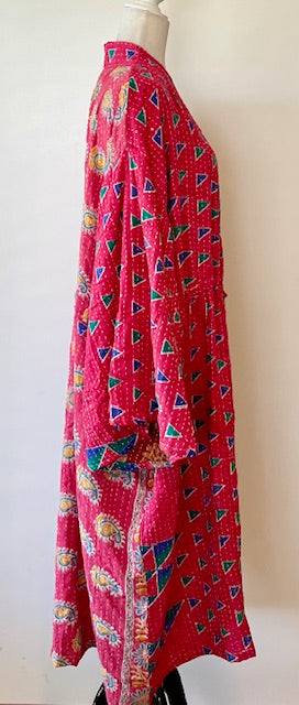 Kantha Bae Dreamweaver Kimono Is A Statement Piece. (Pink Squares)