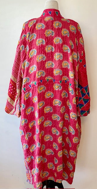 Kantha Bae Dreamweaver Kimono Is A Statement Piece. (Pink Squares)