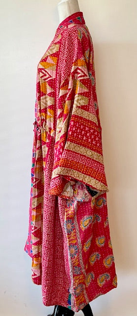 Kantha Bae Dreamweaver Kimono Is A Statement Piece. (Pink Squares)