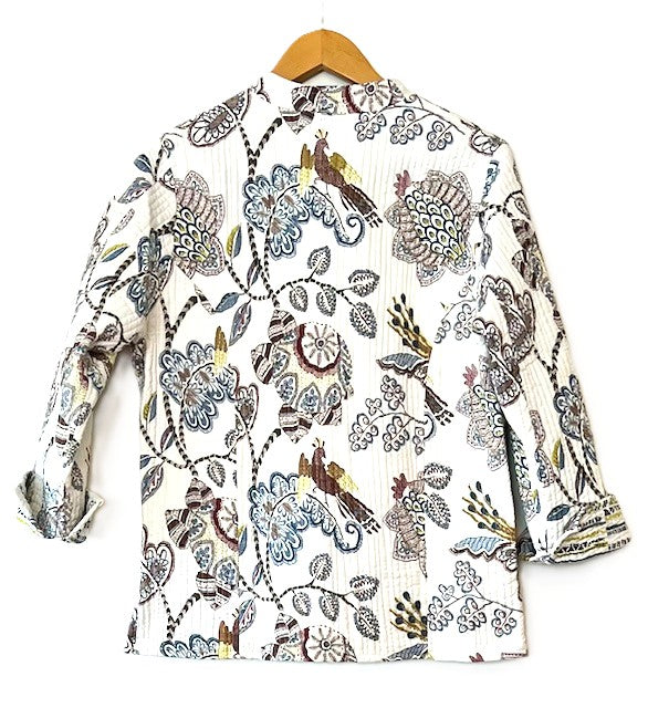 Fully Reversible Luxe Cotton Quilted Jacket. Best Seller (Botanical Print)