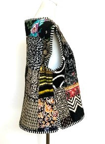 Designer Handmade Winter Patchwork Vests (Reversible Stripe)
