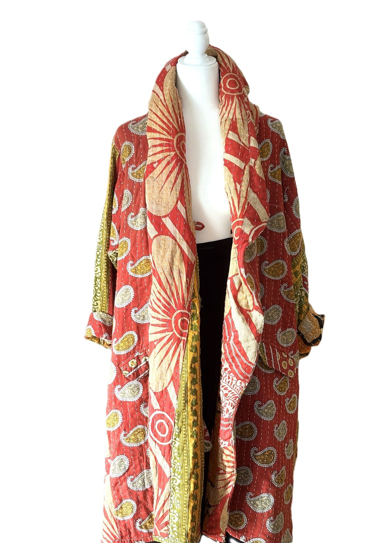 Kantha Bae's New Nomad Coat!  Let The Adventures Begin. (Red Floral)
