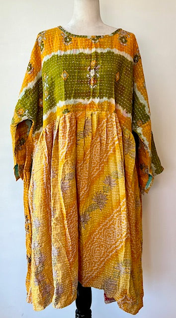 Kantha Bae Daydreamer Midi Dress (Lemon Lime)