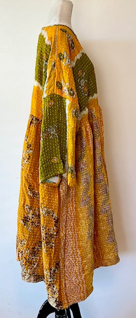 Kantha Bae Daydreamer Midi Dress (Lemon Lime)