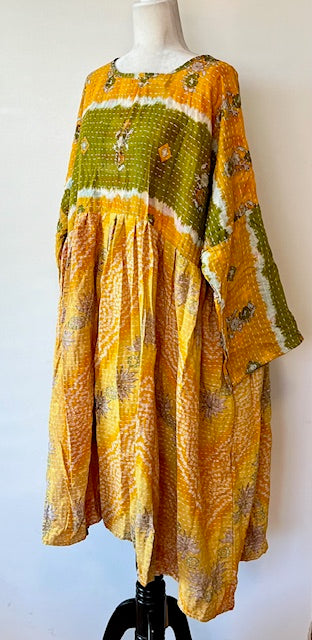 Kantha Bae Daydreamer Midi Dress (Lemon Lime)