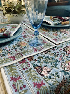 Complete Collection: Handmade Block Print Linens (Blue)