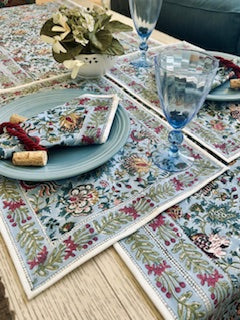 Complete Collection: Handmade Block Print Linens (Blue)