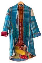 Gorgeous Open Kantha Embroidered Jacket Fully Reversible (Red/Gold Mix)