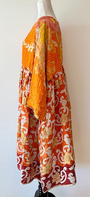 Kantha Bae Daydreamer Midi Dress (Orange)