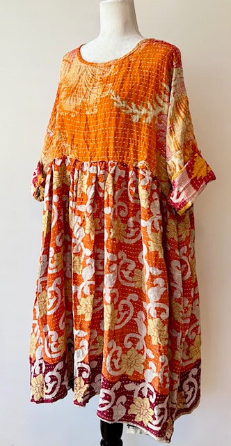 Kantha Bae Daydreamer Midi Dress (Orange)