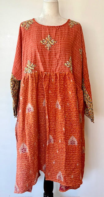 Kantha Bae Daydreamer Midi Dress (Rust)