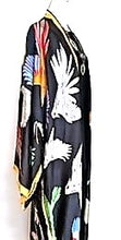Contrast Long Silk Blend Kimono Duster (Bird Black)