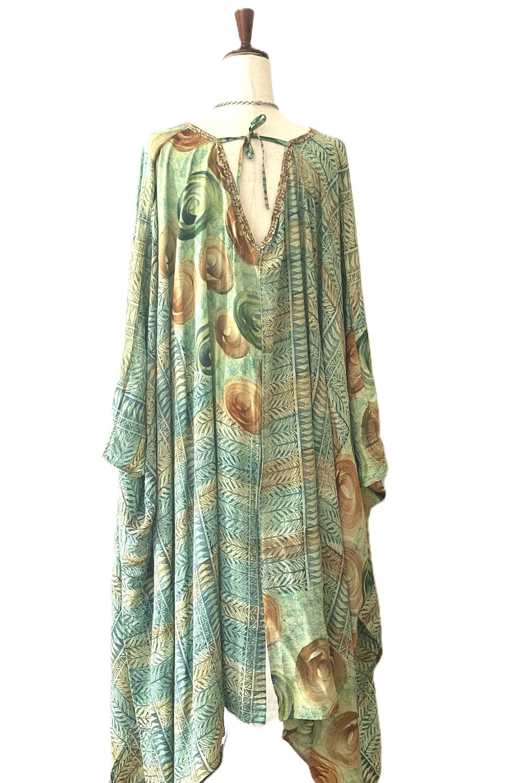 Vintage Silk Orchid Kimono Tie Front Mixed Print Layering Piece
