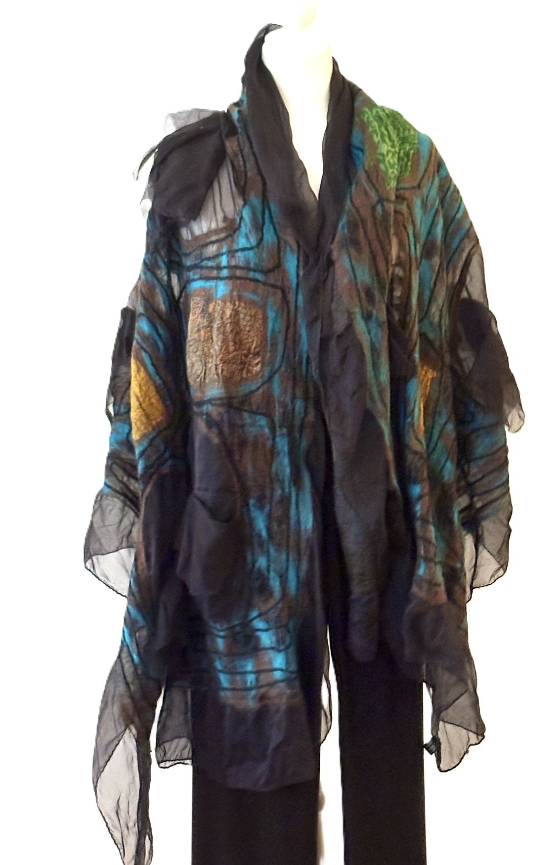 Artisan Silk And Wool Shawl, Gypsy Wrap Is a Purchase with a Purpose.
