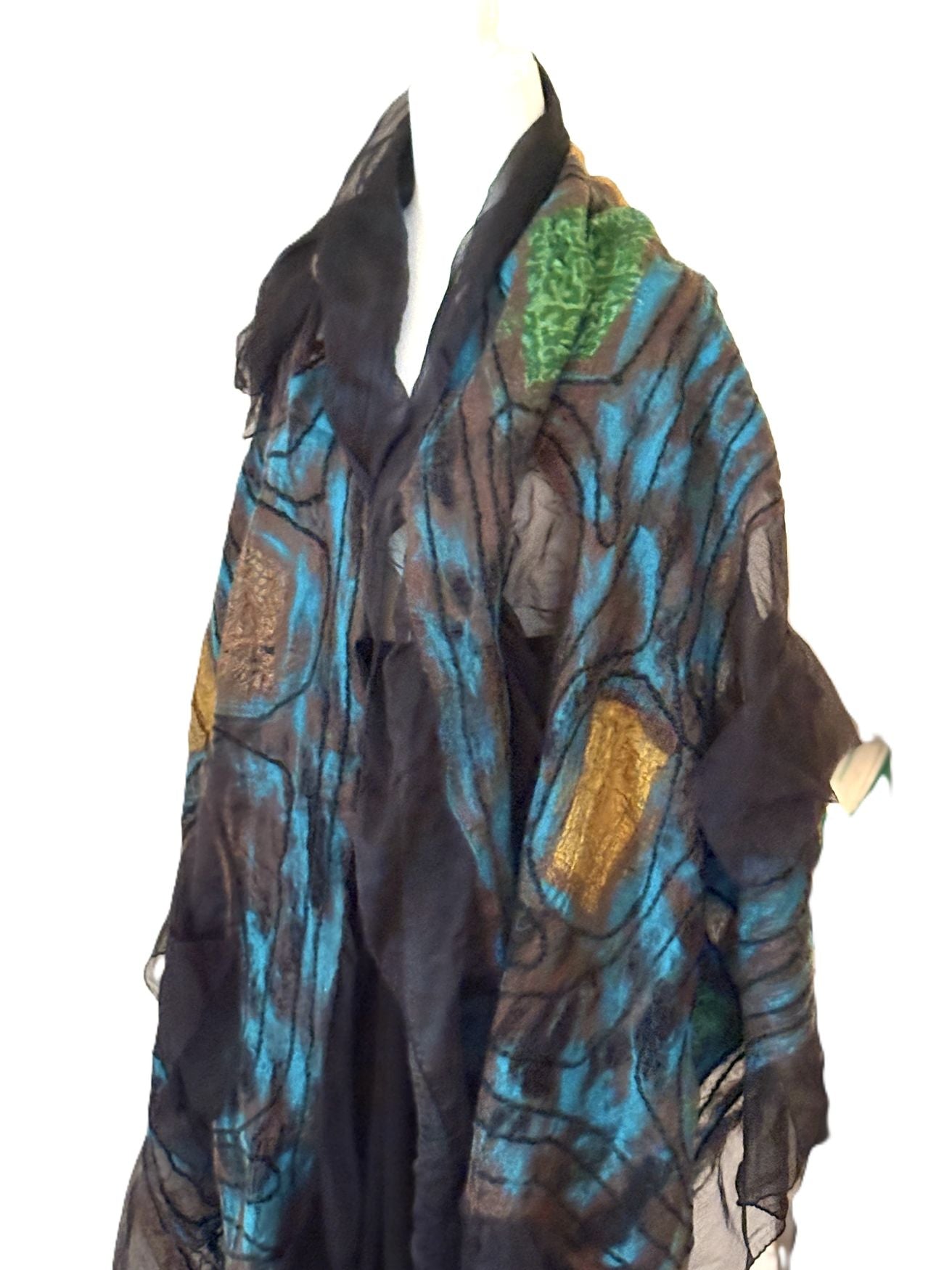 Artisan Silk And Wool Shawl, Gypsy Wrap Is a Purchase with a Purpose.