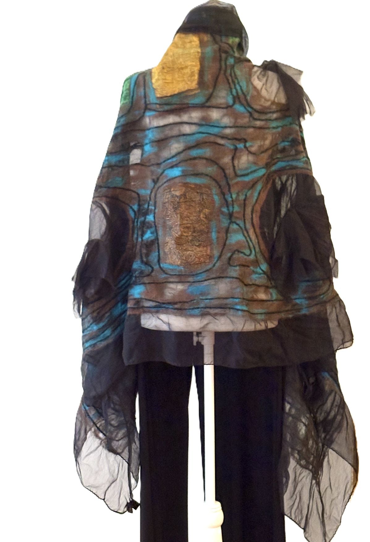 Artisan Silk And Wool Shawl, Gypsy Wrap Is a Purchase with a Purpose.