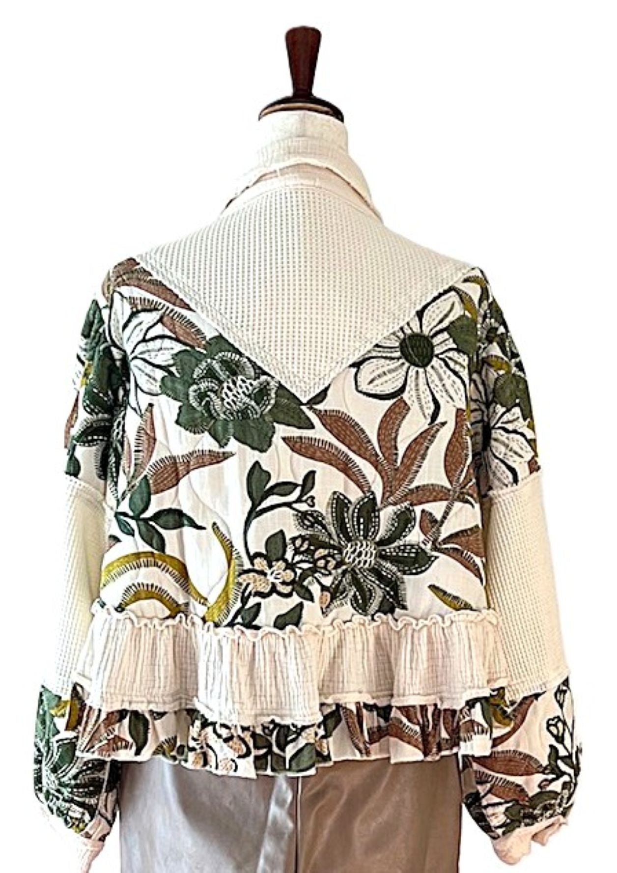Jacket: Short Vintage Style Floral Pattern Boho Top, The Perfect Top Layer All Year.