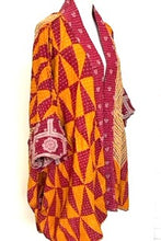 Gorgeous Open Kantha Embroidered Jacket Fully Reversible (Yellow/Rose Mix)
