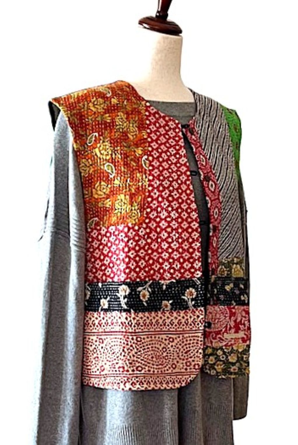 Vest, Designer Waistcoat Is Handmade,  Fully Reversible And Exceptional (Colorblock)