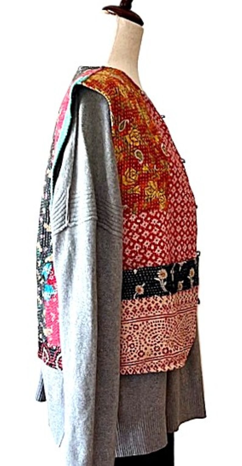 Vest, Designer Waistcoat Is Handmade,  Fully Reversible And Exceptional (Colorblock)