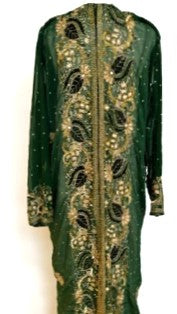 Art Deco Style Long Beaded Kimono Duster (Emerald)