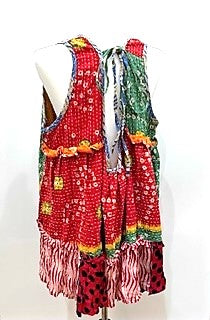 Kantha Bae Sassy Tank Top in a Colorful Mixed Print and Reversible. Red