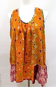 Sassy Tank Top in a Colorful Mixed Print and Reversible (Red/Green)