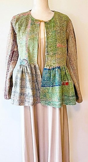 Wearable Art In This Elaborate Multi Colored Hand Woven Short Jacket