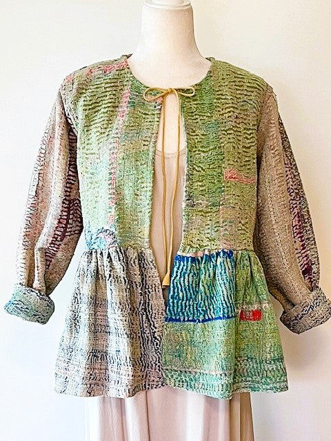 Wearable Art In This Elaborate Multi Colored Hand Woven Short Jacket